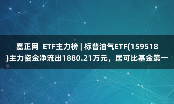嘉正网  ETF主力榜 | 标普油气ETF(159518)主力资金净流出1880.21万元，居可比基金第一
