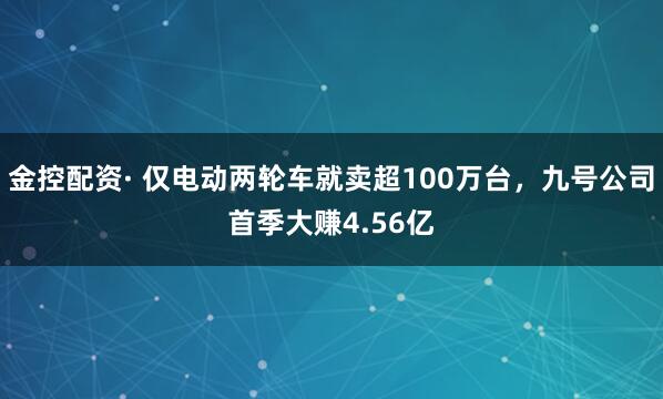 金控配资· 仅电动两轮车就卖超100万台，九号公司首季大赚4.56亿